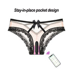 App-Controlled Vibrating Panties with Bow Design – Lace Wearable Remote Control Set