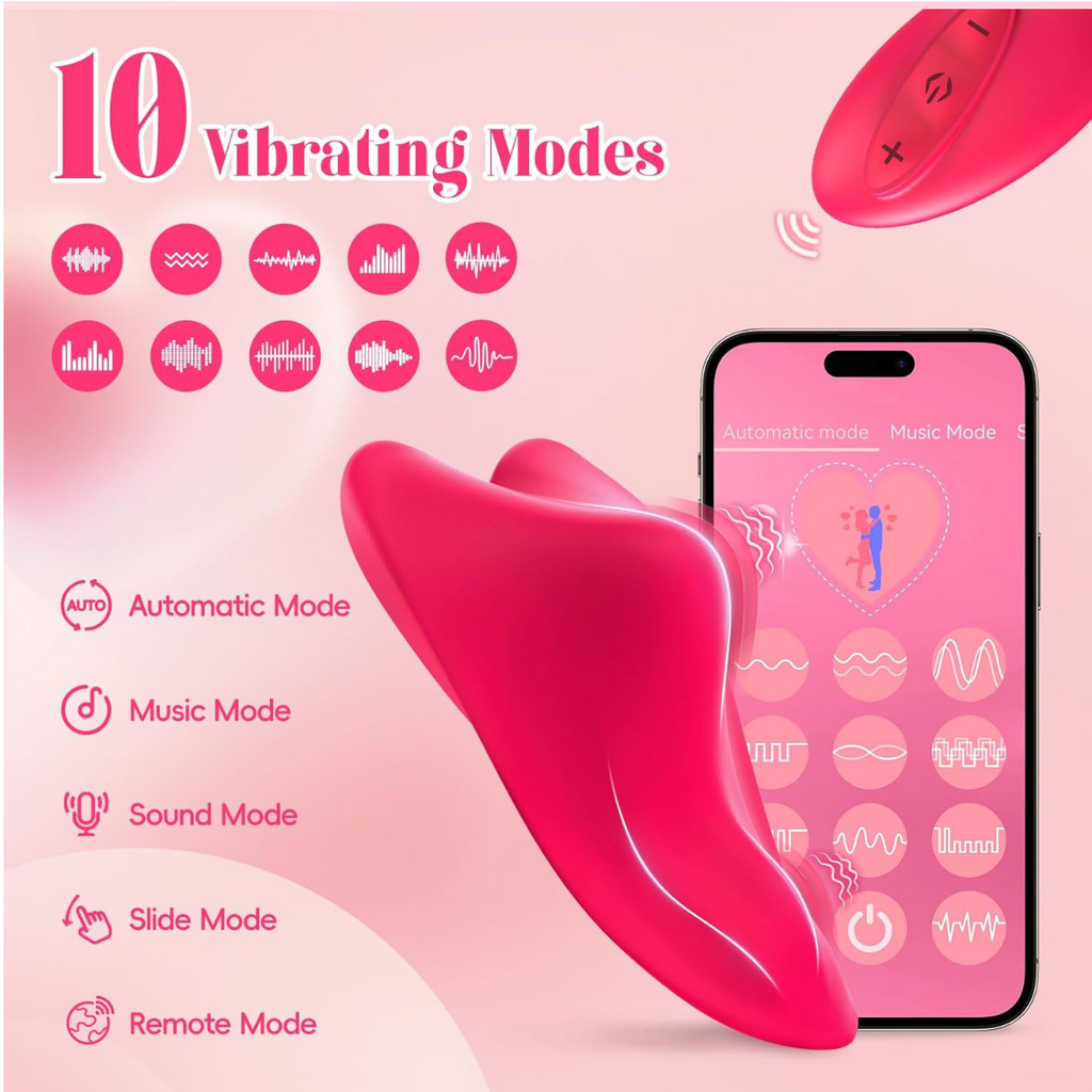 Stay-in-Place Wearable Panties with Heart-Shaped Vibrator – App & Remote Control