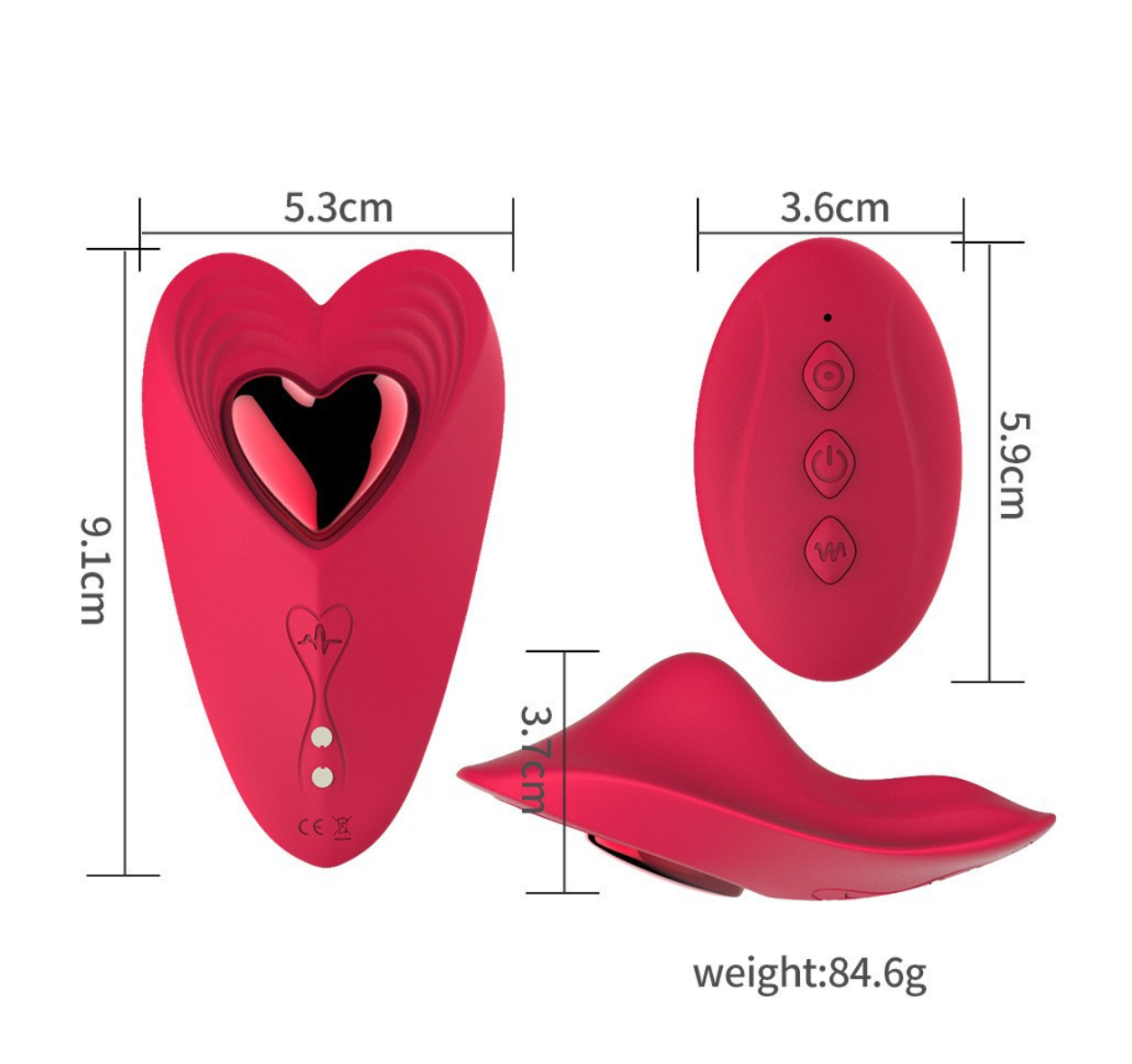 Stay-in-Place Wearable Panties with Heart-Shaped Vibrator – App & Remote Control