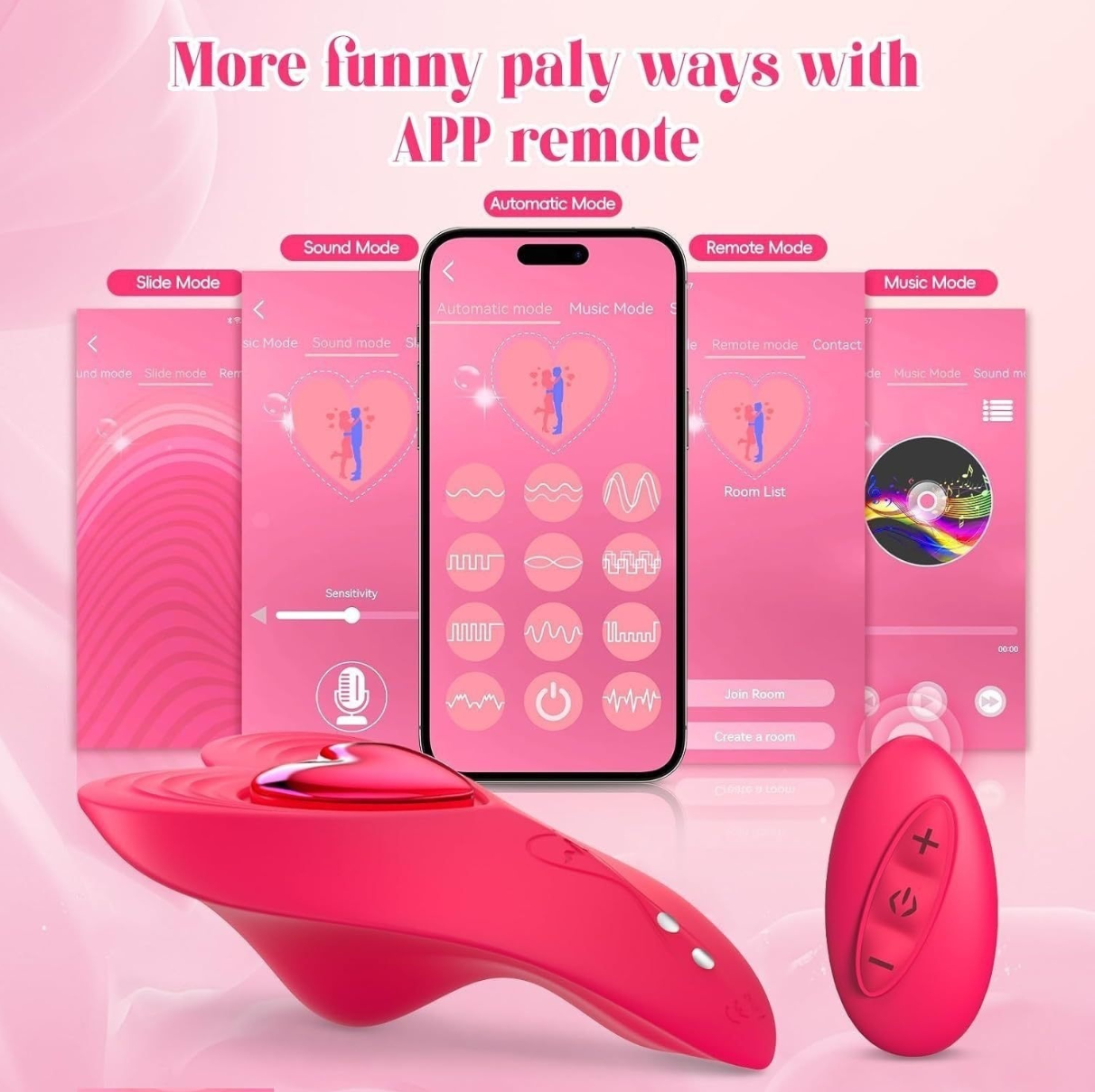 Stay-in-Place Wearable Panties with Heart-Shaped Vibrator – App & Remote Control